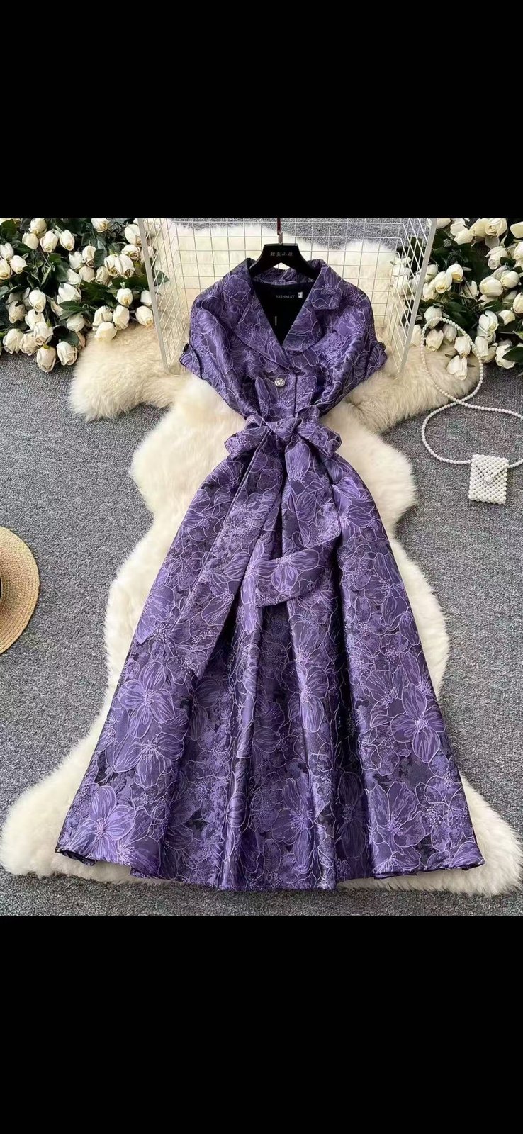 Purple Full-Skirt Occasion Dress, BIV-008